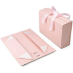 [CTRL & HOME] - All-in-One Foldable Gift Box with Magnetic Closure& Built-in Ribbon, Premium Flat-Fold Paperboard Packaging Box for Jewelry, Wedding, Birthday Gifts