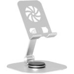[CTRL & HOME] - budi Metal Phone Stand | 360° Rotating | 180° Foldable Adjustable Desktop Holder | Aluminum Alloy | Anti-Slip Silicone | Compatible with 4–12.9 inch Phones & Tablets