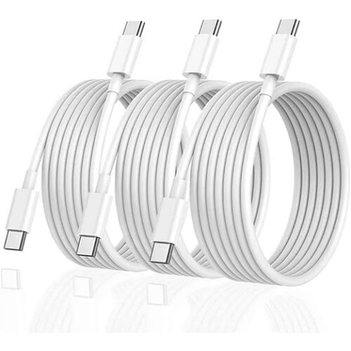 [CTRL & HOME] - 60W USB-C to USB-C Charger Cable, 2m Fast Charging Cable Type-C, PD Power Delivery for MacBook Pro/Air, iPad Pro, Samsung Galaxy, Pixel, Switch and More (White)