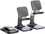 [CTRL & HOME] - Foldable Adjustable Desk Phone Holder, Portable Aluminum Alloy Mobile Stand Compatible with Smartphones, Tablets, Adjustable Height & Angle, Anti-Slip Base – L-311 (Black) - Image 2