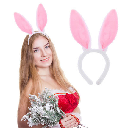 Sibba Plush Bunny Ears Headband 1 Piece Rabbit Ear Accessory Easter Cosplay Party Hair Styling Costume Dress Up for Women