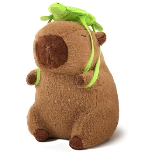Cute Capibara Plush, Stuffed Animal with Turtle for Kids 9 Inch | Capibaras Peluches, Kawaii Fluffy Soft Plush for Teens Kids Adults Birthday Present Valentines Back-to-school Gifts