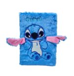 [CTRL & HOME] - A5 Plush Cover Notebook with Cute 3D Ears, Soft Cartoon Journal, Portable Diary Notebook for Kids and Gifts (Stitch KN-2004)