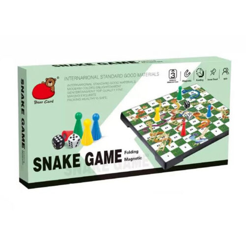 [CTRL & HOME] - Magnetic Snake Game Set for Kids & Adults, Folding Travel Snake Board Game with Magnetic Pieces, Portable Strategy Board Game for Home, School, Travel & Family Game Night