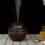 [CTRL & HOME] - Ultrasonic Aroma Humidifier, 200ml Mini Essential Oil Diffuser with Color Changing LED Light, Quiet Cool Mist Air Humidifier (Dark Brown, Ball-shaped (10.3 * 10.3cm)) - Image 10