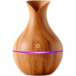 [CTRL & HOME] - Ultrasonic Aroma Humidifier, 200ml Mini Essential Oil Diffuser with Color Changing LED Light, Quiet Cool Mist Air Humidifier (Dark Brown, Ball-shaped (10.3 * 10.3cm)) - Image 5