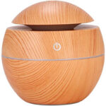 [CTRL & HOME] - Ultrasonic Aroma Humidifier, 200ml Mini Essential Oil Diffuser with Color Changing LED Light, Quiet Cool Mist Air Humidifier (Dark Brown, Ball-shaped (10.3 * 10.3cm)) - Image 3