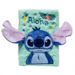 [CTRL & HOME] - A5 Plush Cover Notebook with Cute 3D Ears, Soft Cartoon Journal, Portable Diary Notebook for Kids and Gifts (Stitch)
