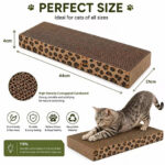 [CTRL & HOME] - Cat Scratcher Cardboard Pad, Reversible Corrugated Cat Scratch Board with Leopard Print Sides, Durable Scratch Pad for Indoor Cats, Furniture Protector, 44 x 21 x 4 cm - Image 3